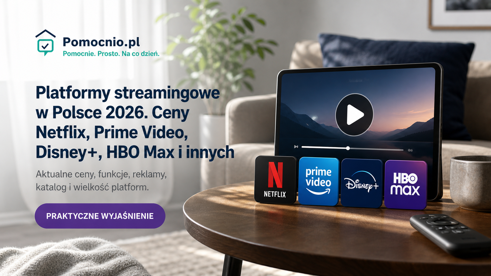Platformy streamingowe w Polsce 2026. Ceny Netflix, Prime Video, Disney+, HBO Max i innych — Pomocnio.pl