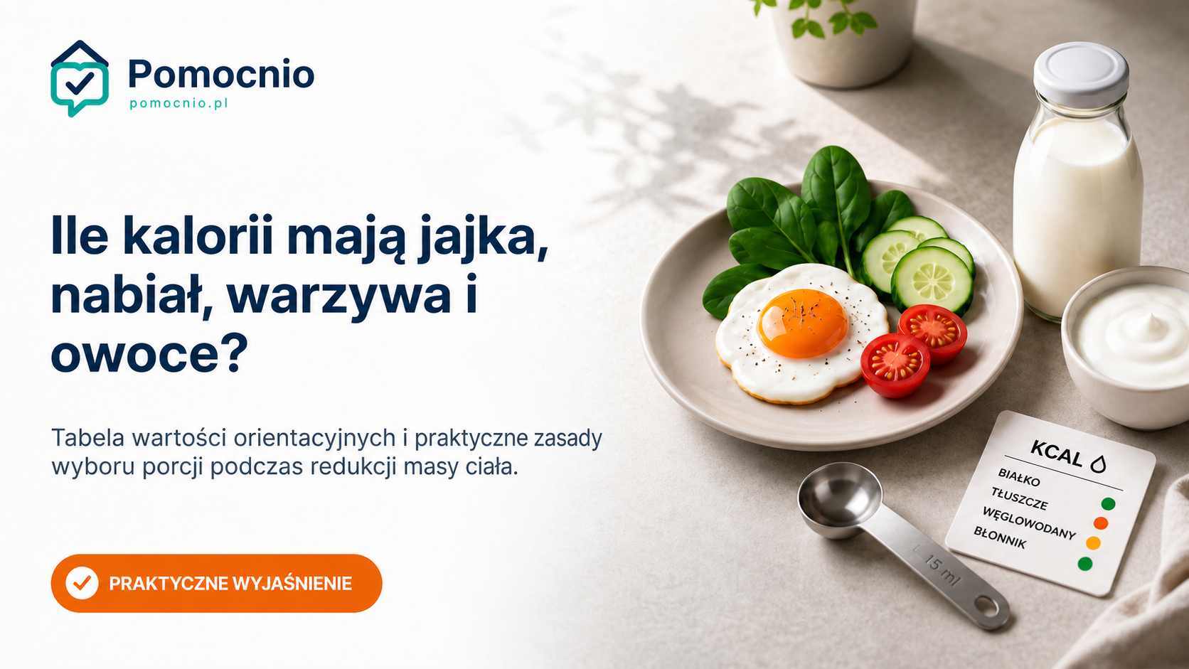 Ile kalorii mają jajka, nabiał, warzywa i owoce?