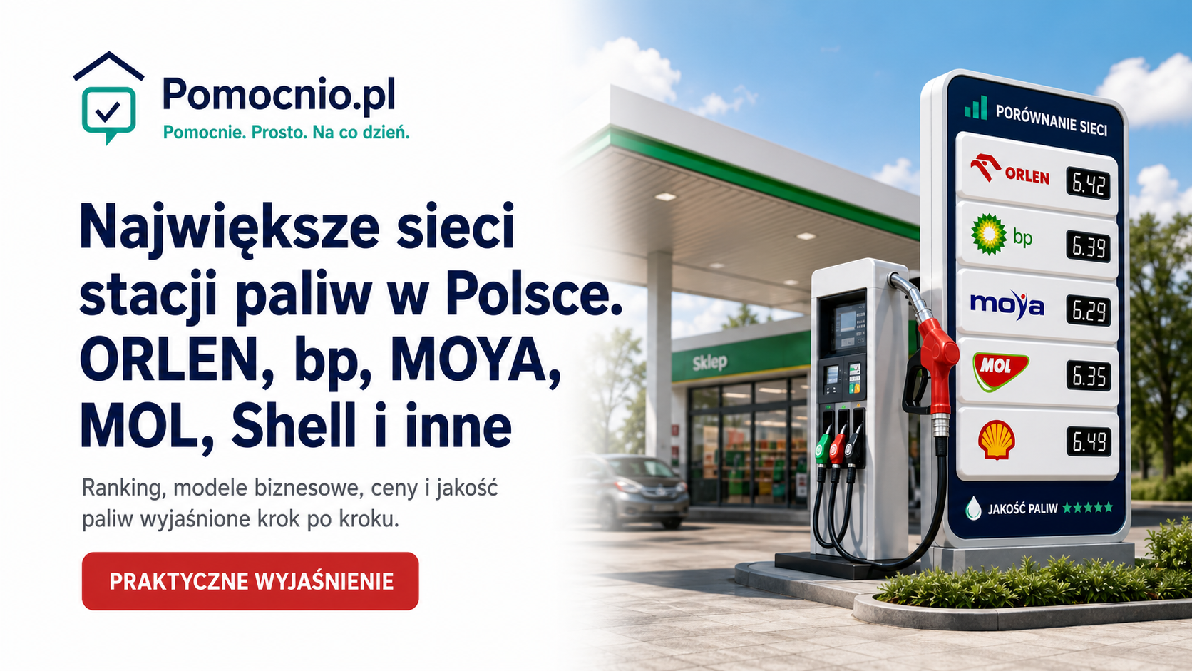 Największe sieci stacji paliw w Polsce. ORLEN, bp, MOYA, MOL, Shell i inne — Pomocnio.pl