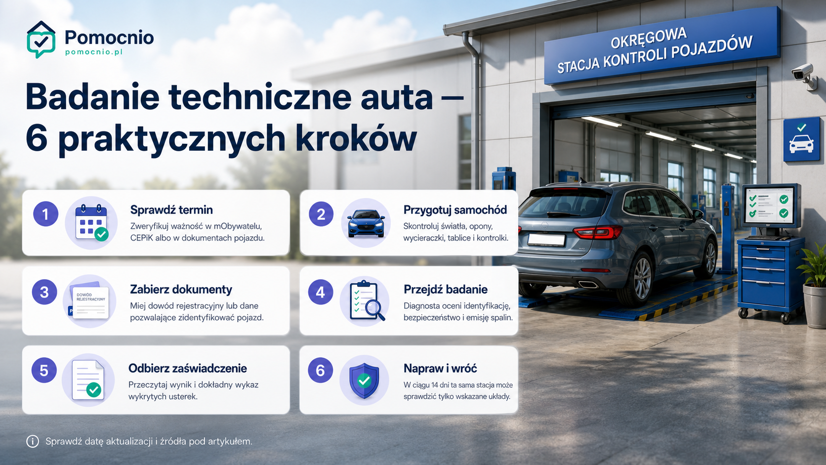 Sześć etapów przygotowania i przejścia badania technicznego samochodu